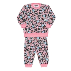 Pijama infantil feminino, abrigo adesivos de moletinho Ref. 21632E