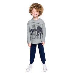 Conjunto Infantil Masculino, Moletom Dino Mescla Ref. 53990