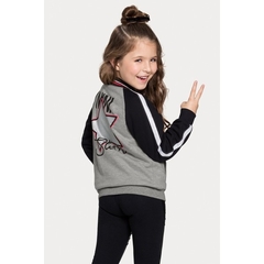 Jaqueta Moletom Infantil/Juvenil Menina Star Vermelho ou Star Preto - Alakazoo - Ref. 67532 Tam. 4 | 6 - MMary Kids Roupas Infantis