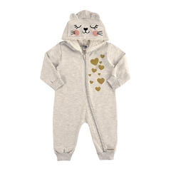 Macacão Infantil Feminino, Moletom com Capuz Bebe Menina Mescla - Marlan - Ref. 20414 - TAM P e G na internet