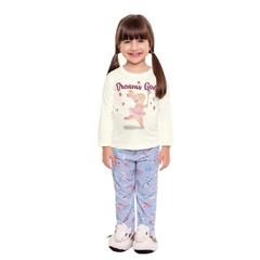 Pijama infantil feminino, Menina Dreams Marfim Ref. 3041