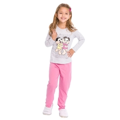 Pijama Infantil Feminino, Menina Turma da Monica Mescla Ref. EV24.04.0062