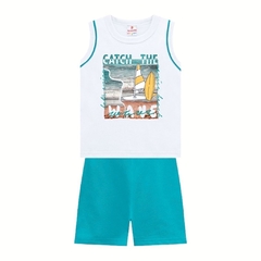 Conjunto Infantil Masculino, Wave Branco - Ref. 34249-BRAN