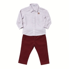 Conjunto infantil masculino, calça sarja e camisa manga longa - Ref. 31917A - comprar online