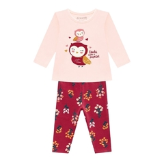 Conjunto infantil feminino, Corujinha Rosa - Ref. 54068