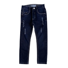 Calça infantil masculina, Jeans azul destroyed - Ref. 65006