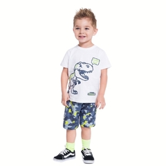 Conjunto Infantil Masculino, Dino Branco - Ref. 34256