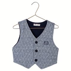 Colete infantil masculino, matelassê mescla cinza- Ref. 61331