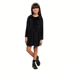 Vestido Infantil Feminino, Veludo Preto - Ref. 11384 na internet