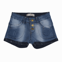 Shorts infantil feminino, jeans estonado - Ref. 75106