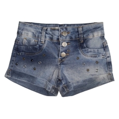 SHORTS INFANTIL FEMINIMO, JEANS ESTONADO Ref. 76106