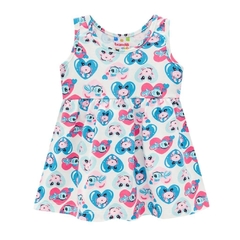 Vestido Infantil Feminino, Bebê Menina Love Sea Natural Ref. 34291-NATU