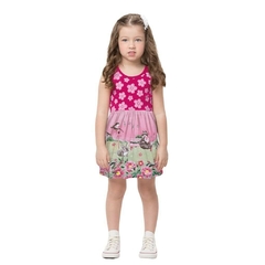 Vestido Infantil Feminino, Menina Jardim Pink Ref. 44507