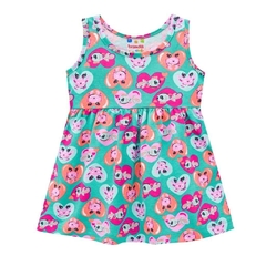 Vestido Infantil Feminino, Menina Love Sea Verde Ref. 34291-VERD