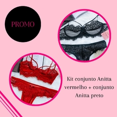 KIT CONJUNTO ANITTA VERMELHO + CONJUNTO ANITTA PRETO