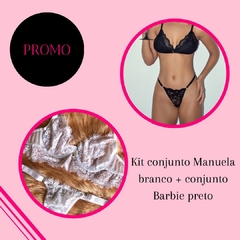 KIT CONJUNTO MANUELA BRANCO + CONJUNTO BARBIE PRETO