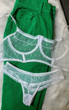 KIT CONJUNTO YASMIN BRANCO + HARNESS DE CORPO BRANCO - comprar online