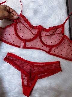 KIT CONJUNTO YASMIN VERMELHO + HARNESS DE CORPO VERMELHO - comprar online