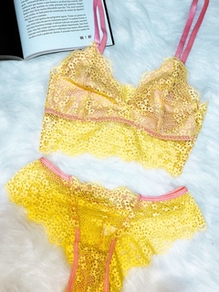 CONJUNTO THAÍS AMARELO/ROSÉ - comprar online