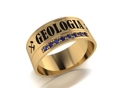 Anel ouro 18k formatura geologia