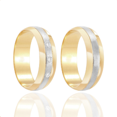 Aliança ouro 18k bodas de prata 5,8 mm 11,0 gramas