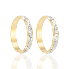 Aliança ouro 18k bodas de prata 5,0 mm 4,5 gramas