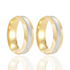 Aliança ouro 18k bodas de prata 5,7 mm 11,0 gramas