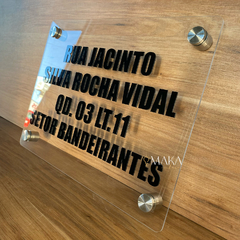 PLACA DE ENDEREÇO - CRISTAL - loja online