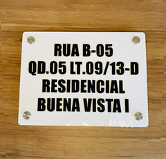 PLACA DE ENDEREÇO - BRANCA