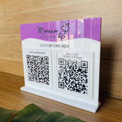 PLACA PARA QRCODE - 2 LUGARES - QRC2 - Maka Laser | Loja de Produtos Criativos