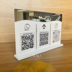 PLACA PARA QR CODE - 3 LUGARES - QRC3 - Maka Laser | Loja de Produtos Criativos