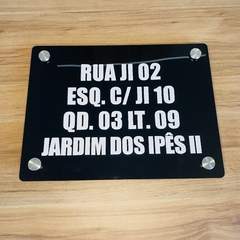 PLACA DE ENDEREÇO - PRETA - comprar online