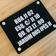 PLACA DE ENDEREÇO - PRETA - comprar online