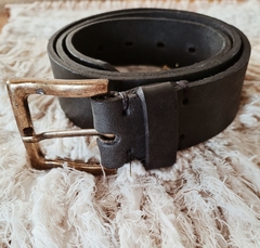 Cinturón de cuero Negro bronce viejo