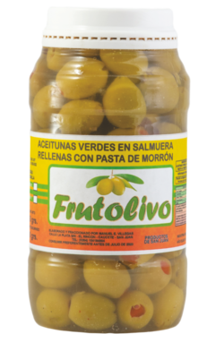 ACEITUNAS VERDES RELLENAS CON MORRON x 500 Gr.