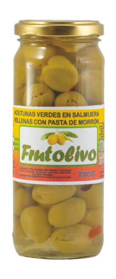 ACEITUNAS VERDES RELLENAS CON MORRON x 200 Gr.