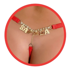 CALCINHA EROTICA SENSUAL FRASE SAFADA STRASS PATITEX - loja online