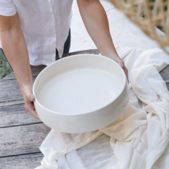 Ensaladera cerámica blanca