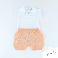 Conjunto Beatrice Laranja com Body Bordado + faixinha - comprar online