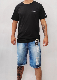 Bermuda Ebla Jeans azul destroyed BEJAZ1515 - Loja de Roupas Streetwear Masculino