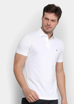 Camisa Polo Tommy Hilfiger Regular Fit Branca CPTBR87