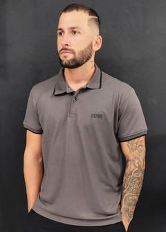 Camisa Polo Hugo Boss Regular Fit Cinza Chumbo CPHCZ949