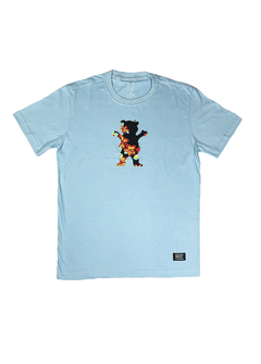 Camiseta Grizzly Urso Floral Azul Claro CGAZ190