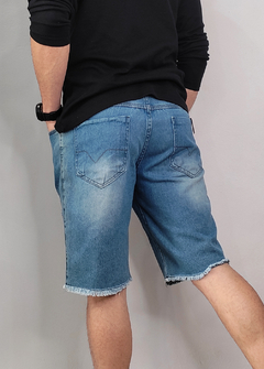 Bermuda Ebla jeans destroyed azul BEJAZ1459 - comprar online