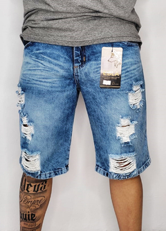 Bermuda Ebla Jeans azul destroyed BEJAZ1553 - comprar online