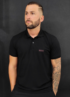 Camisa Polo Hugo Boss Regular Fit Preta CPHPT90