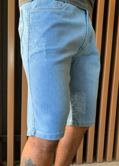 Bermuda Ebla jeans destroyed azul BEJAZ1438 - comprar online