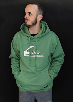 Moletom Canguru Quiksilver logo Verde MCQVD1212