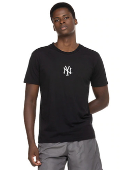 Camiseta New York MLB New Era logo frontal preta CNPT1560