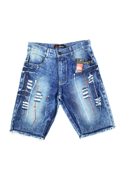 Bermuda QuikSilver Jeans Azul Paint Stain BJQAZ61